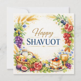 Carte Ornement décoratif des Sept Espèces pour un Shavou