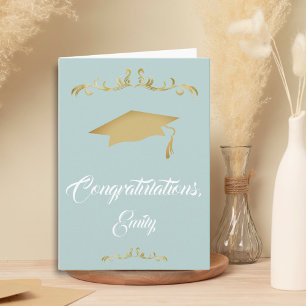 Carte Ornement Doré Élégant Félicitations Diplômé