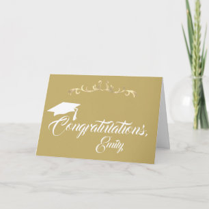 Carte Ornement Doré Élégant Félicitations Diplôme