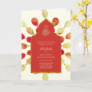 Carte Ornemental bilingue WALIMA Nikah Mariage musulman
