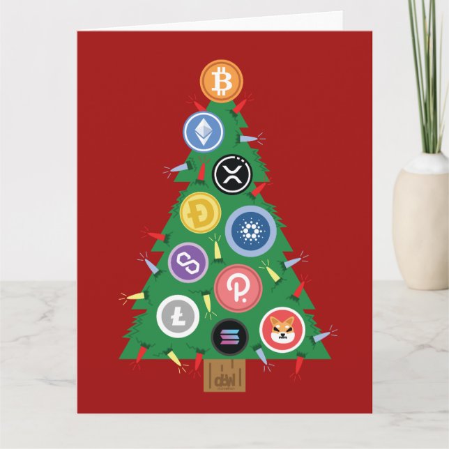 Carte ornementale Crypto Arbre de Noël Cryptomonna (Devant)