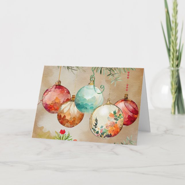 Carte Ornements de Noël festifs (Devant)