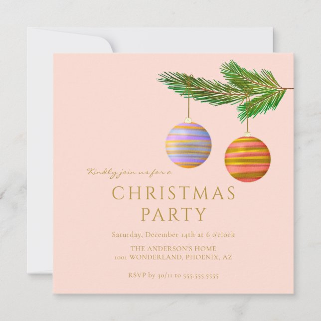 Carte Ornements de Noël festifs Personnalisés (Devant)