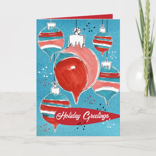 Carte Ornements de Noël Joyeux voeux de vacances (Devant)