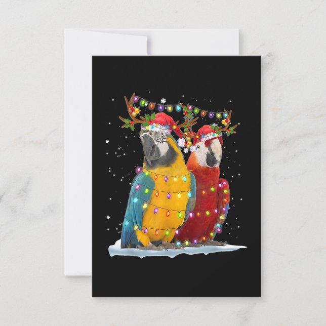 Carte Ornements de Noël Lumière Xmas Renne Perroquet (Devant)