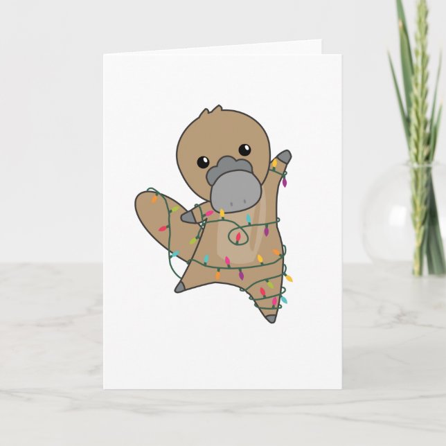 Carte ornithorynque Noël Tabes Doux Animaux (Devant)