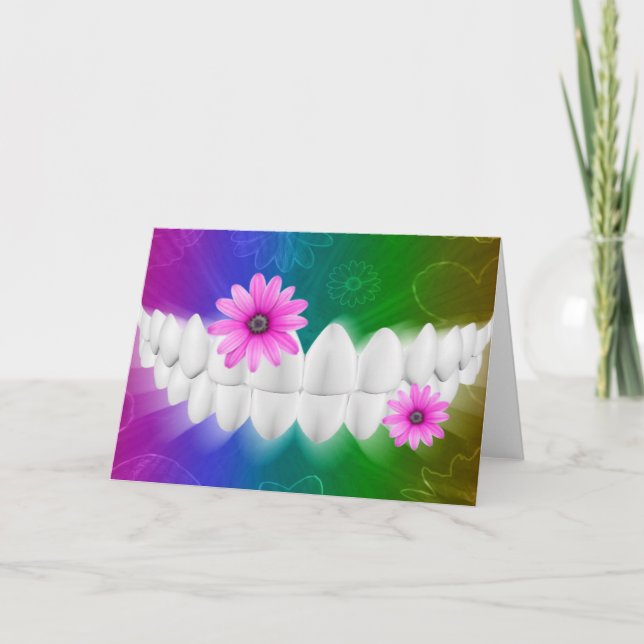 Carte Orthodontiste dentiste aux dents blanches (Devant)