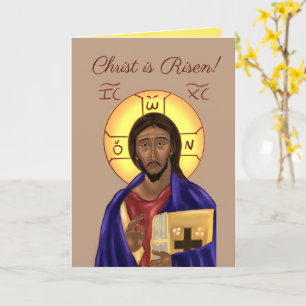 Carte orthodoxe de Pâques à icône