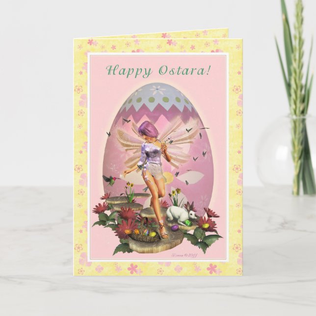 Carte Ostara heureux - équinoxe vernal - féerie de (Devant)
