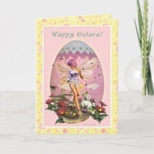Carte Ostara heureux - équinoxe vernal - féerie de