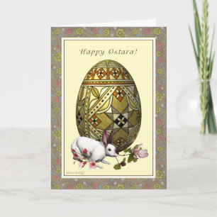 Carte Ostara heureux - équinoxe vernal - fleurs de