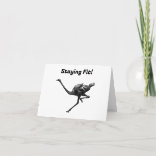 Carte Ostrich Running Cool Athlète Art animal