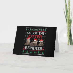 Carte Otter Gift   Tous Noël De Otter Reindeer