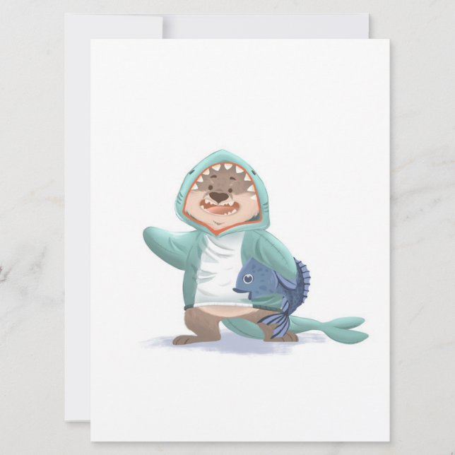 Carte Otter Graphic | Animal marin | Cadeau pour l'amour (Devant)