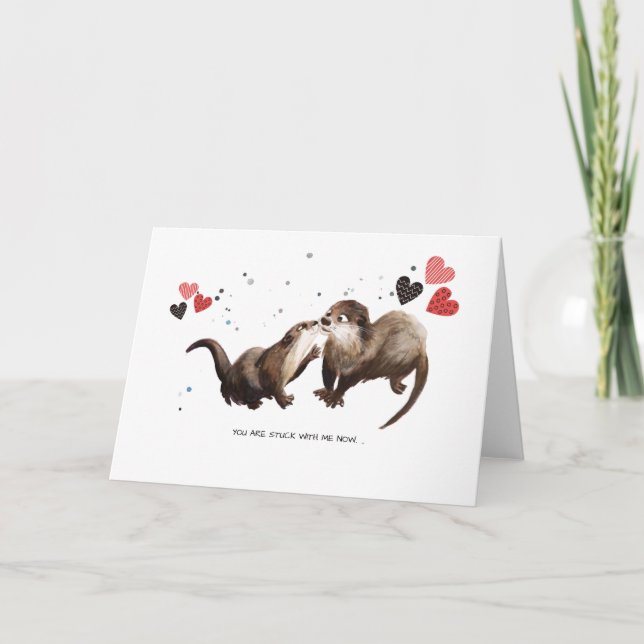 Carte Otter Love | Otterly In Love Adorable Salutation (Devant)