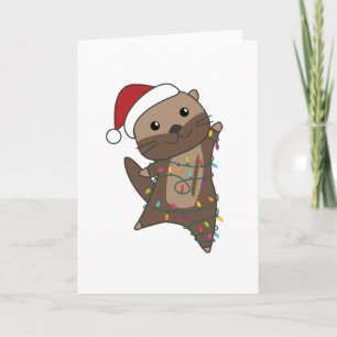 Carte Otter Noël Neige Animaux d'hiver Otter