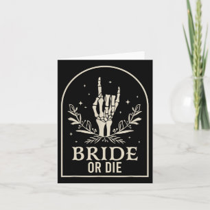 Carte Ou Die Skeleton Main Gothique Bachelorette Party