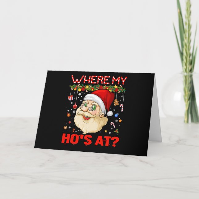Carte Où sont mes potes à Noël Papa Noël Humour Adulte D (Devant)