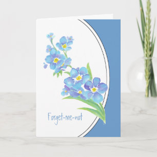 Carte Oubliez-moi-pas aquarelle peinture de fleurs