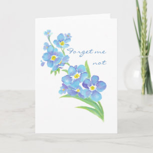 Carte Oubliez-moi pas Custom Watercolor Garden Flower