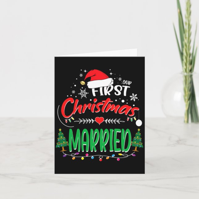 Carte Our First Christmas Married Newlywed Mr And Mrs  (Devant)