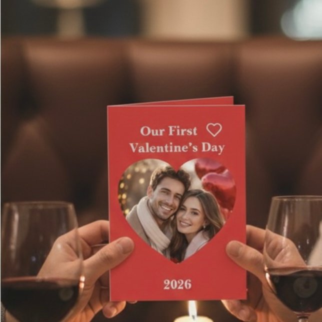 Carte Our First Valentine’s Day Folded Greeting Card (Créateur téléchargé)