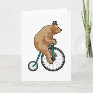 Carte Ours au cirque à vélo