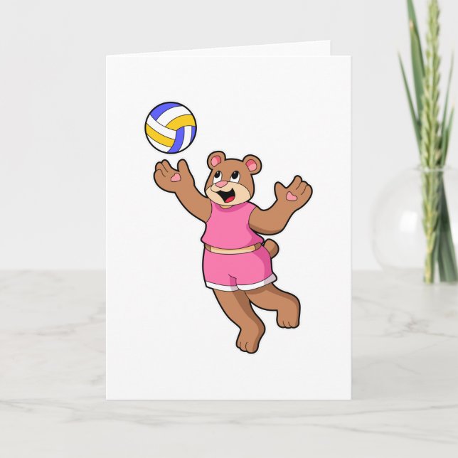Carte Ours aux sports de volleyball (Devant)