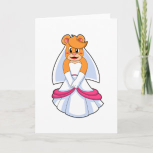Carte Ours avec robe Mariage & Voile