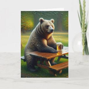 Carte Ours avec une bière