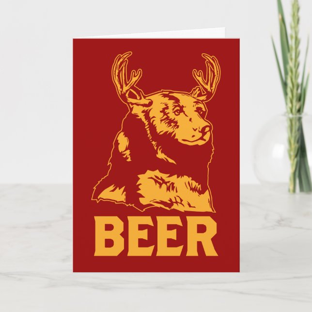 Carte Ours + Cerf = Bière (Devant)