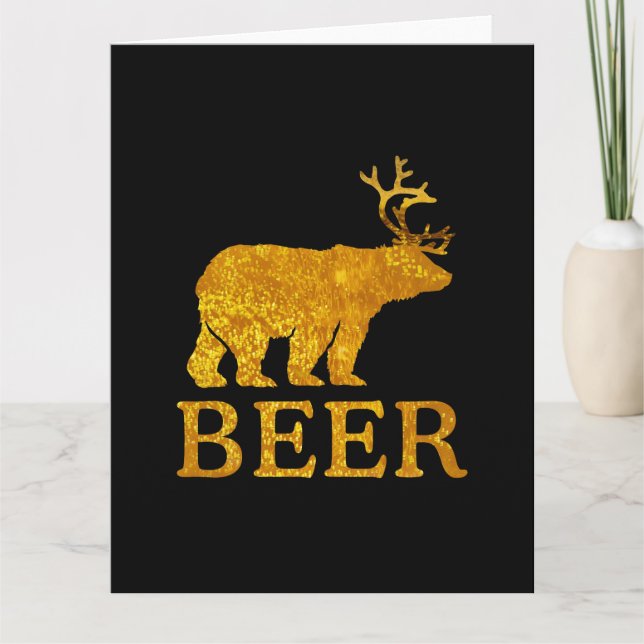 Carte Ours cerf ou bière gras Silhouette (Devant)