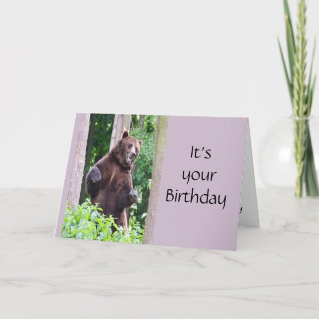 Carte Ours dansant drôle Anniversaire Humour animal (Devant)