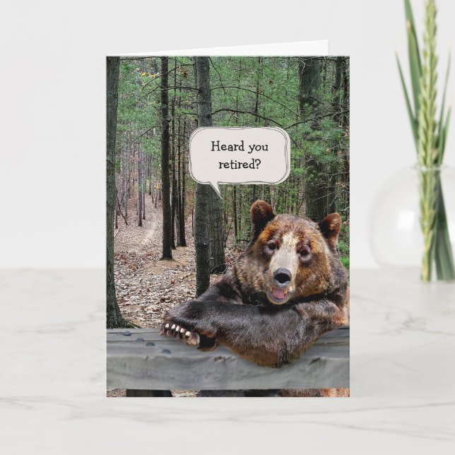 Carte Ours de retraite dans une forêt (Devant)