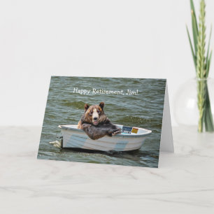 Carte Ours de retraite en bateau