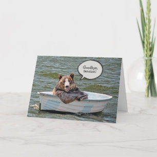 Carte Ours de retraite en bateau