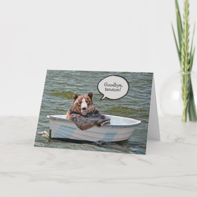 Carte Ours de retraite en bateau (Devant)