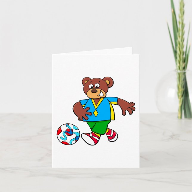 Carte Ours de soccer jouant au football en tenue sportiv (Créateur téléchargé)