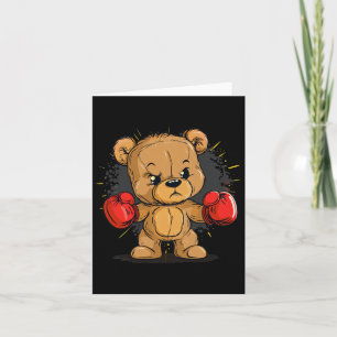Carte Ours En Colère Avec Gants De Boxe Pour Garçons Et