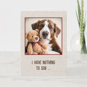 Carte Ours en peluche et chien penser de vous