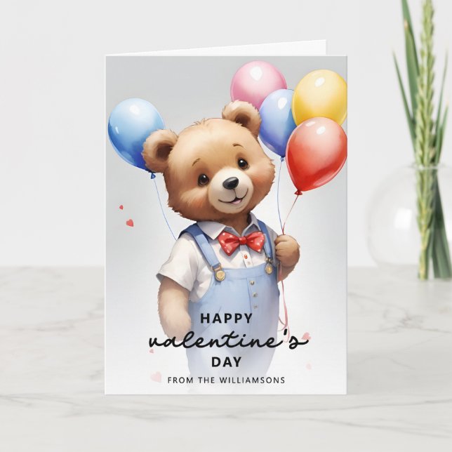 Carte Ours en peluche personnalisé pour la Saint-Valenti (Devant)
