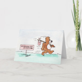 Carte Ours errant (carte d'anniversaire)