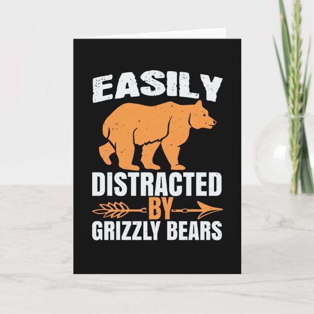Carte Ours - Facilement Distrait Par Les Ours Grizzly (Devant)