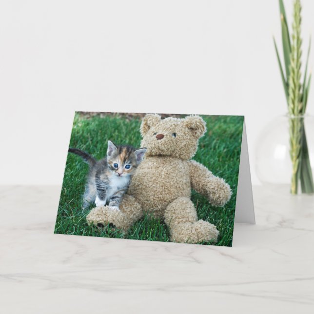 Carte Ours Kitty et Teddy Anniversaire (Devant)