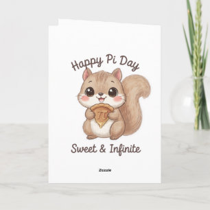 Carte Ours mathématicien mignon avec tarte