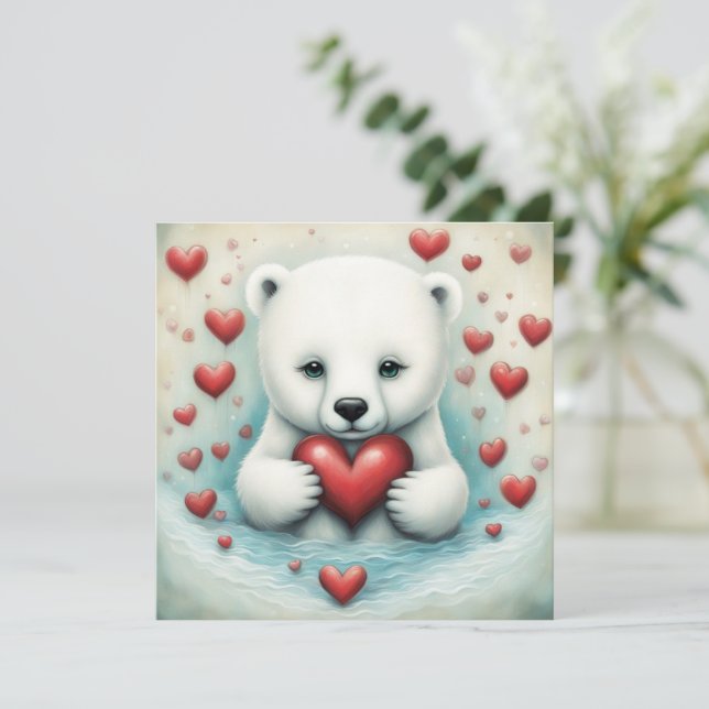 Carte Ours polaire amour 1 (Debout devant)