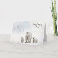 Ours polaire avec des petits pour l'anniversaire d