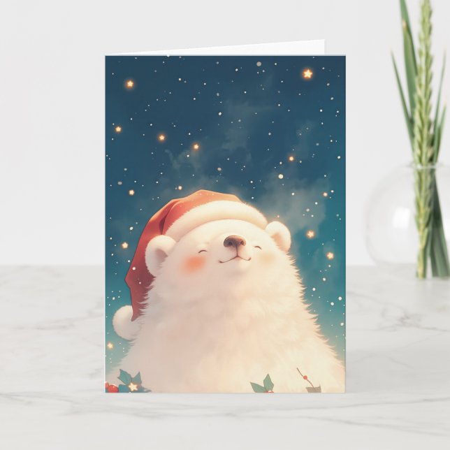 Carte Ours polaire de Noël (Devant)