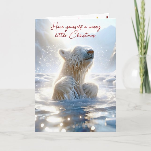 Carte Ours polaire de Noël (Devant)