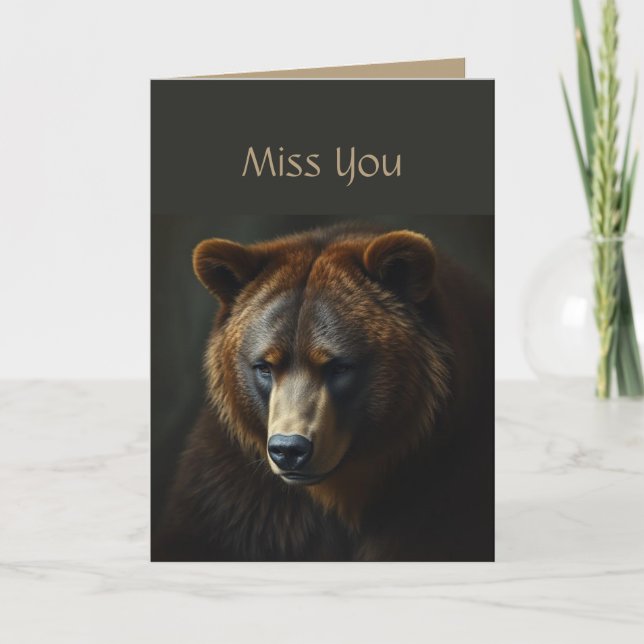 Carte Ours Romantique Hug Triste Humour solitaire Amusan (Devant)